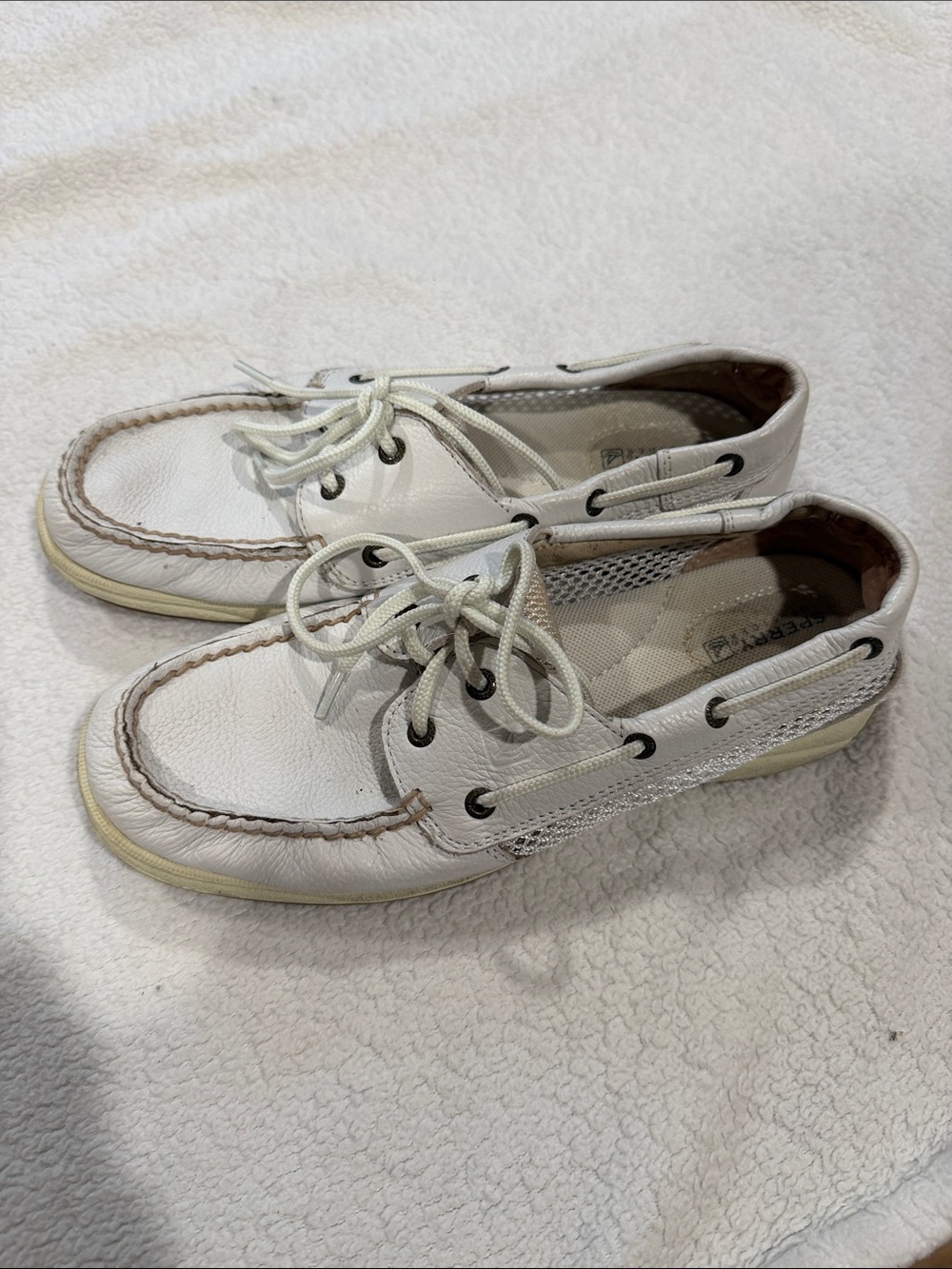 Women’s Sperry Loafers white leather 8m